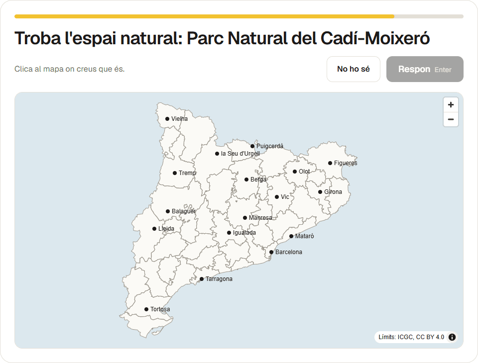 Com es veu el joc «On és el cim o parc?»
