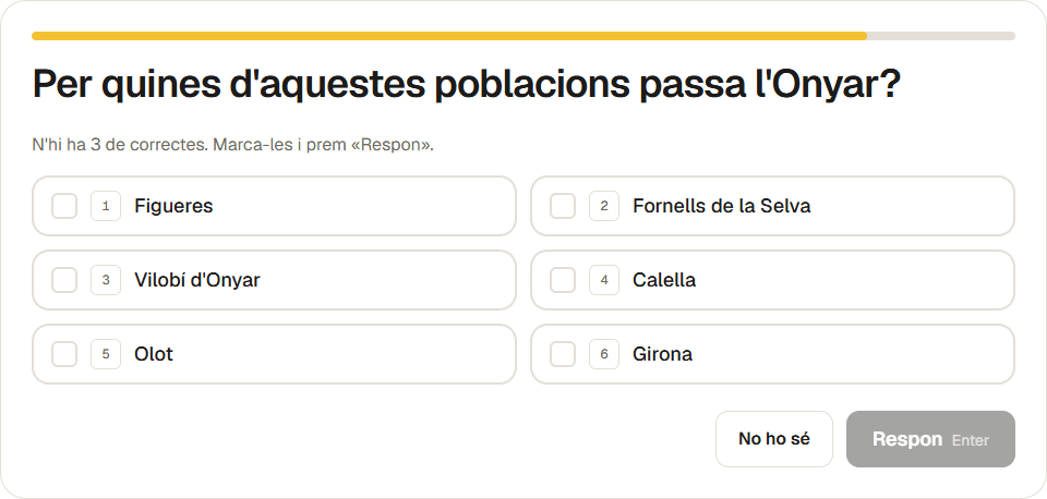 Com es veu el joc «Quines poblacions travessa?»